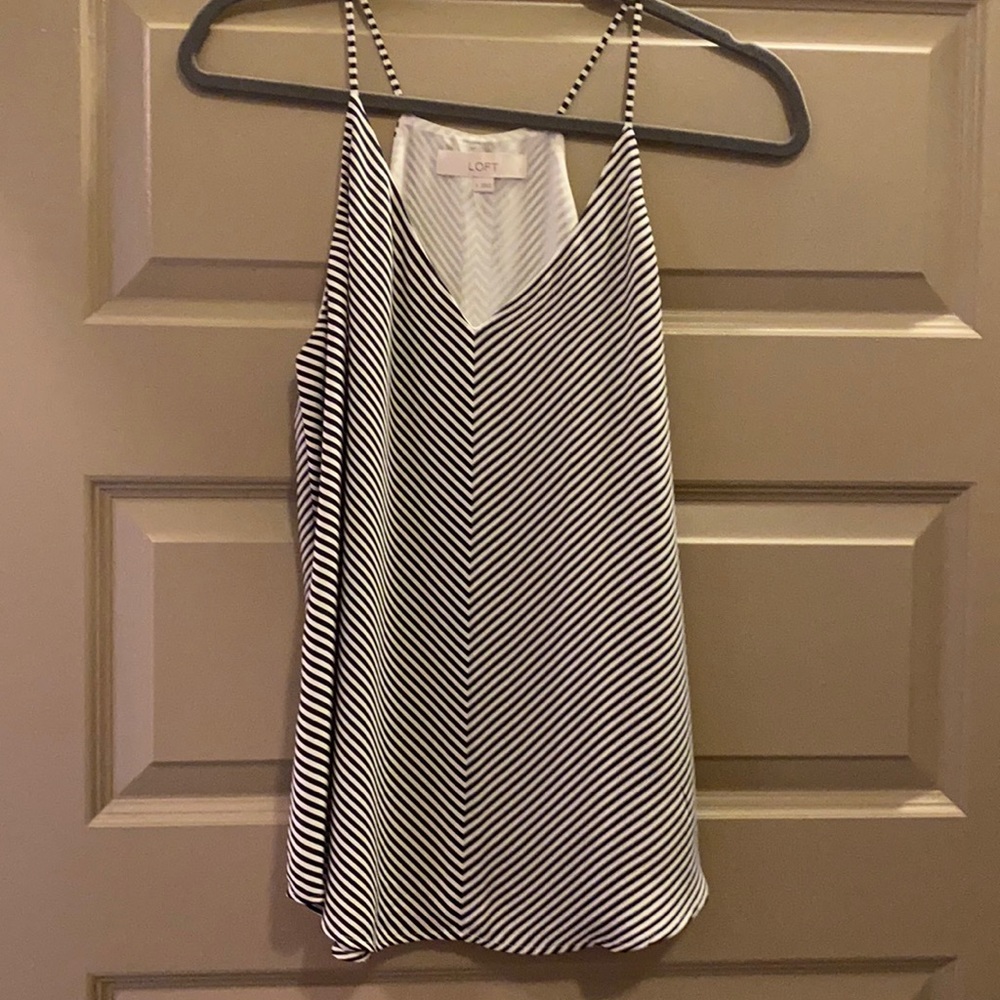Loft Black and white tank